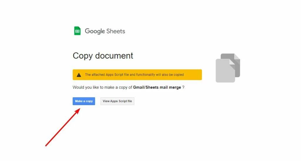 Making the Copy of Google Sheet
