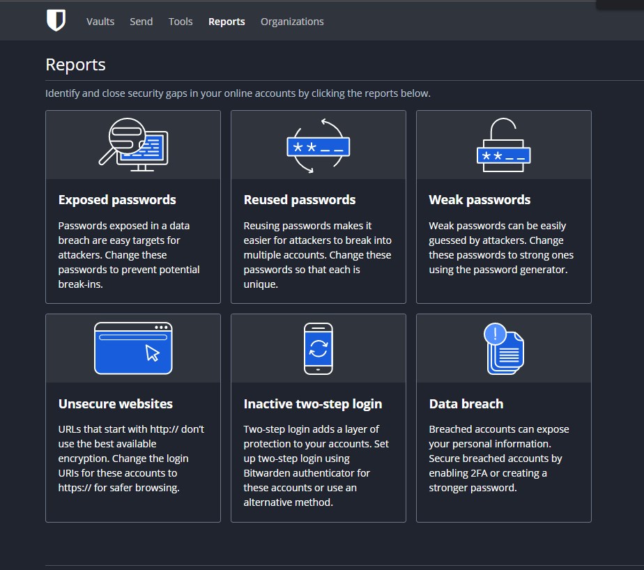 Vault Report Bitwarden