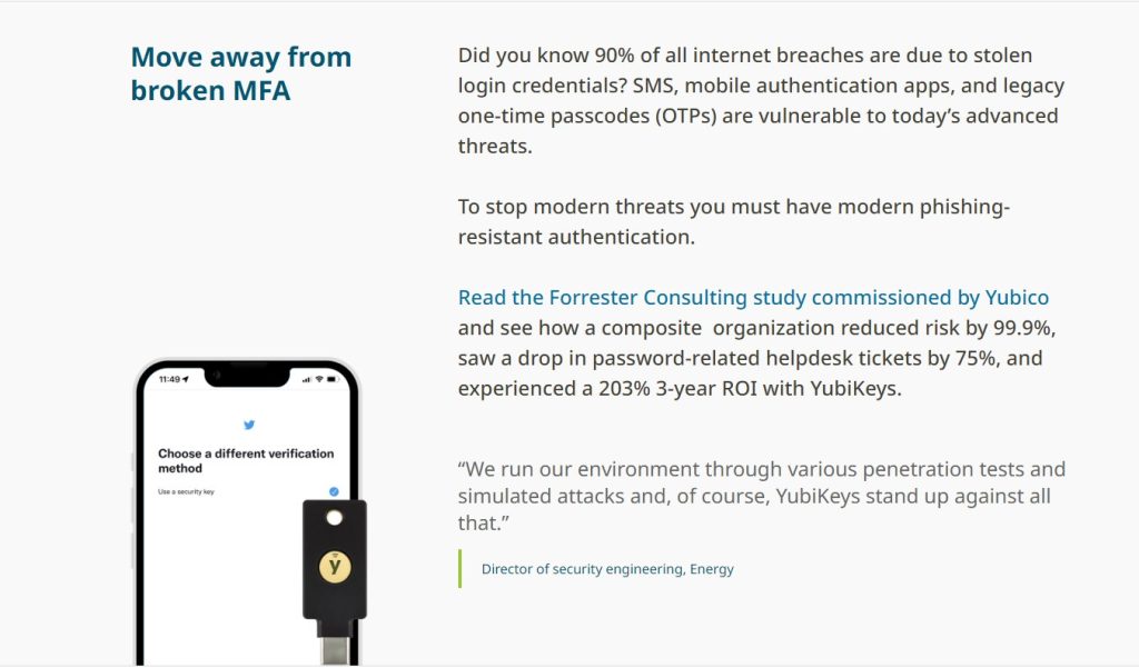 Features of Yubikey