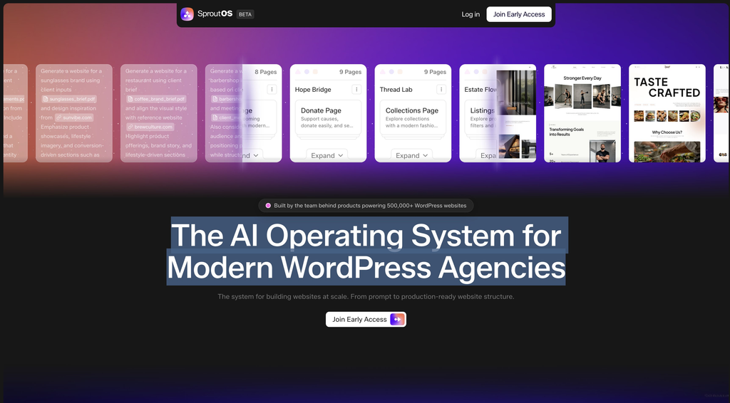 SproutOS AI-native WordPress operating system