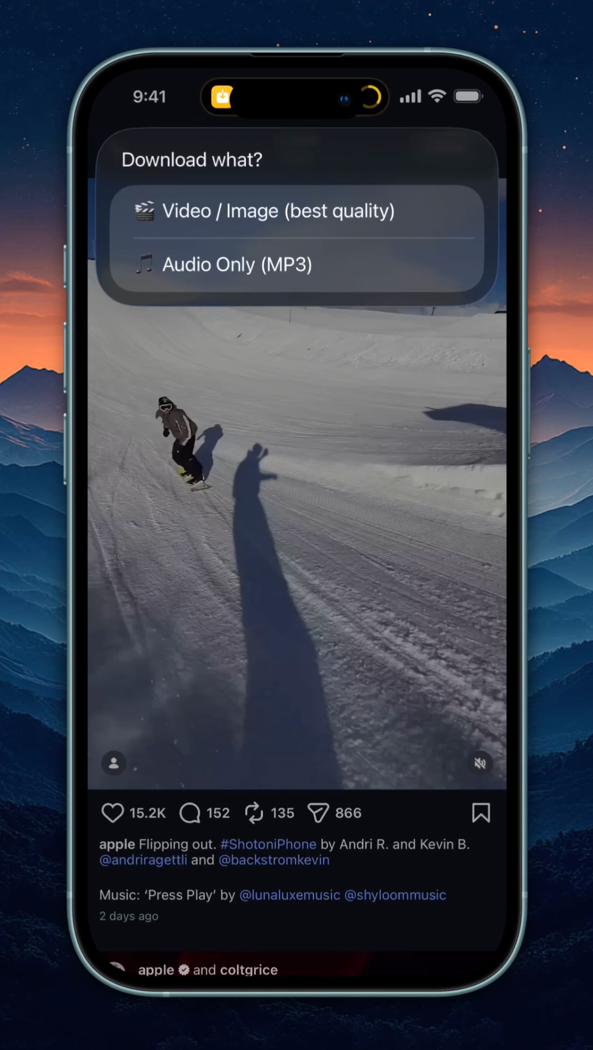 iPhone showing Grabio convert menu