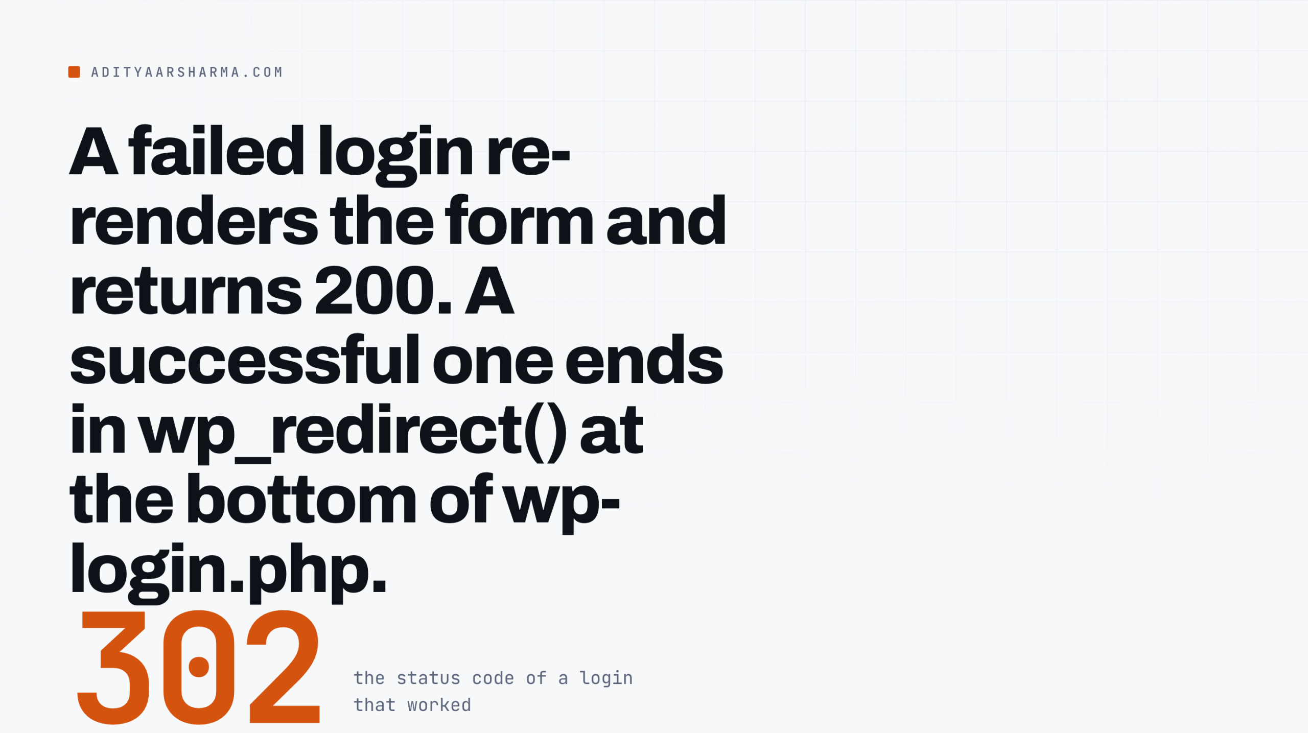 A failed login returns 200, a successful one returns 302.