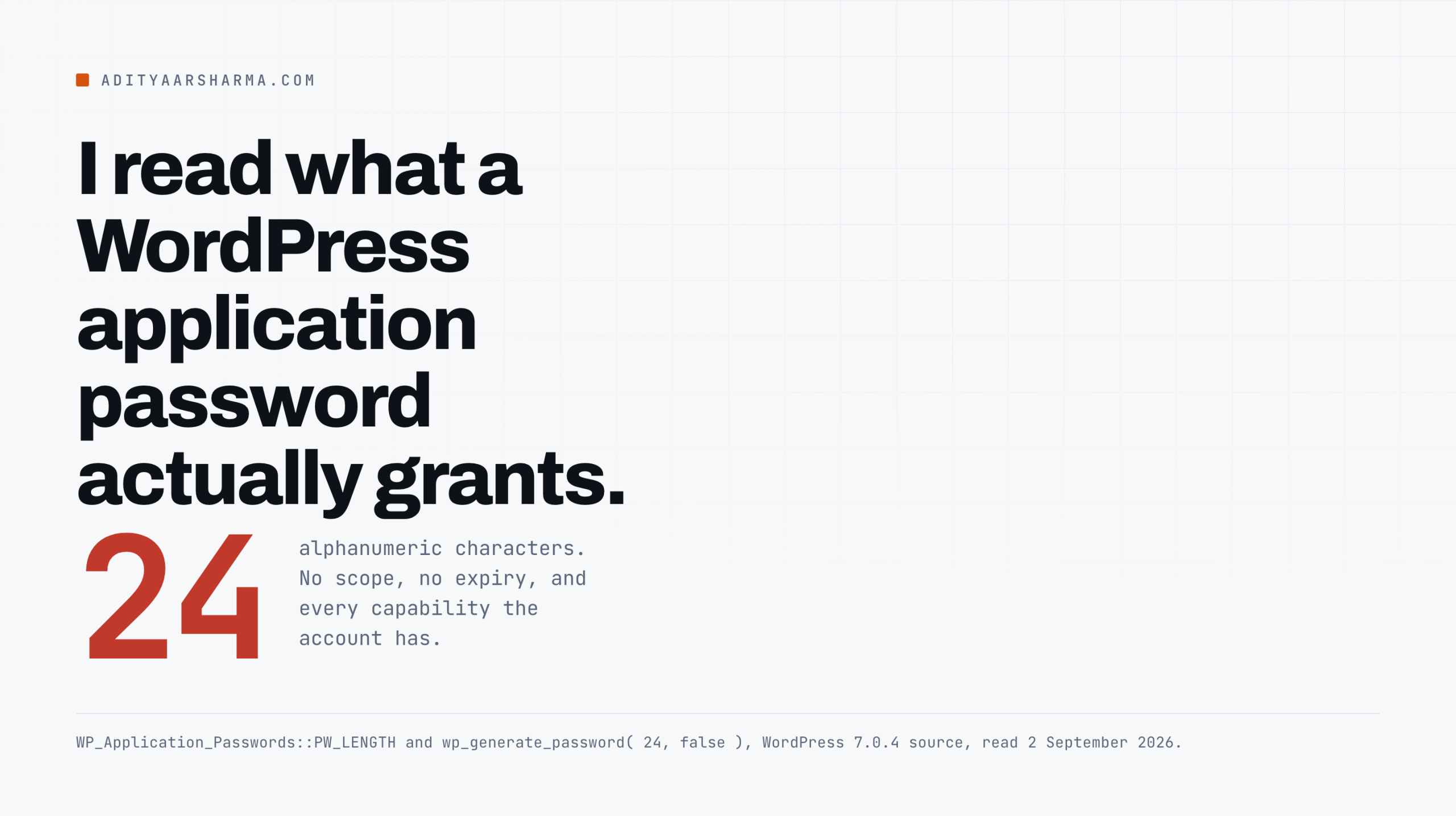 I read what a WordPress application password actually grants.