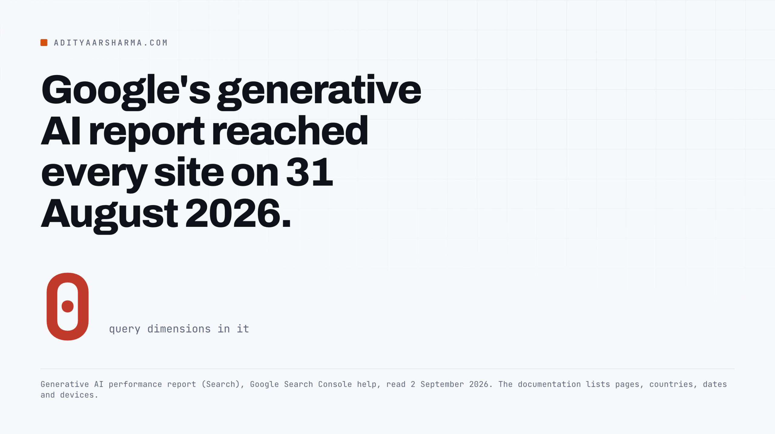 Google's generative AI report reached every site on 31 August 2026.