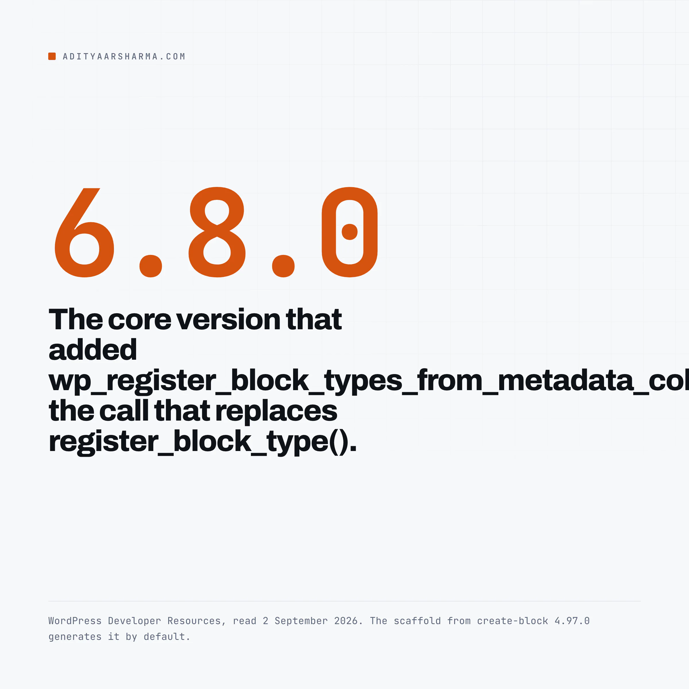 WordPress 6.8.0 added wp_register_block_types_from_metadata_collection()
