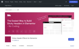 Sticky Header Effects, screenshot
